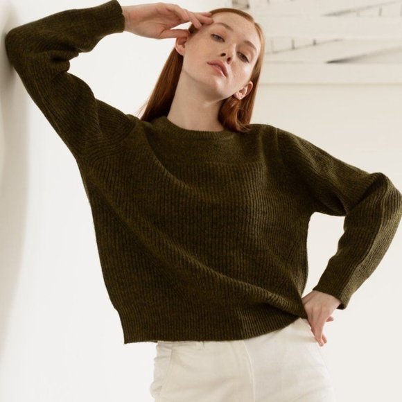 Modern Citizen Sweaters - modern citizen dark olive ryan crew neck sweater M